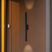 udendørs LED-væglampe City, højde 60 cm, sort, metal