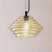 Lindby pendellampe Orliana, Ø 35 cm, ravfarvet, glas