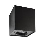 Loftspot Bengala, firkantet, sort, aluminium, GU10, drejelig