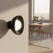 Væglampe Bibi K1, sort, stål/glas, Ø 18 cm