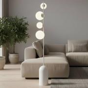 Gulvlampe Etno LP4, hvid, glas/stål, højde 140 cm, G9