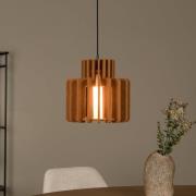 hængelampe Rollo, terrakotta, Ø 31 cm, stof/metal/glas