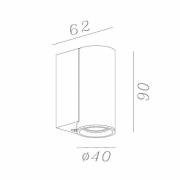 Vægspot Dupla, grå, højde 9 cm, metal