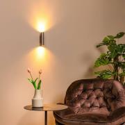 Vægspot Dupla, grå, højde 18 cm, metal, 2 lyskilder.