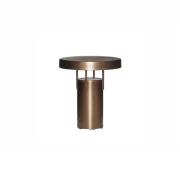 HÜBSCH LED-batteridrevet bordlampe BringMe Mini, messing, 20 cm