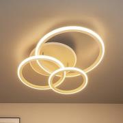 LED-loftlampe Gelder, 60 cm, gråbeige/sandfarvet, RGBW, CCT