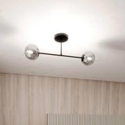 Loftlampe Glassy, 2 lyskilder, glas grafit