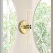 LED-væglampe til badeværelset Aberdeen, højde 34 cm, messingfarvet, 2 ...