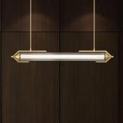 LED-hængelampe ESPADA, børstet guld, 122 cm, metal/glas