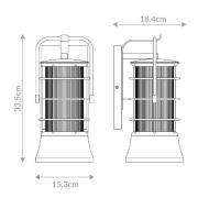 Udendørs væglampe RIVAMAR, højde 34 cm, sort/guld, IP44 E27