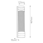 Væglampe WILLARD, gammel messing, højde 47 cm metal/glas 2x E14