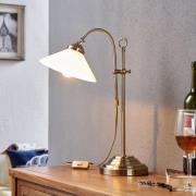 Lindby Otis bordlampe, antik messing, glas, 60 cm, E14
