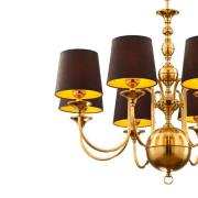 Lysekrone Baranio med stofskærme, 8 lyskilder