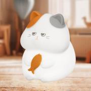 LED-batteridrevet bordlampe Gerd, hvid, højde 12 cm, silikone