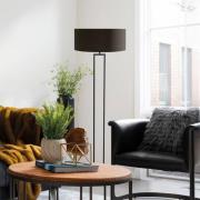 Gulvlampe Stang, sort/sort-guld, højde 160 cm, chintz