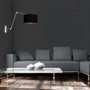 Væglampe Prestige Chic stål/sort-guld, udhæng 90 cm