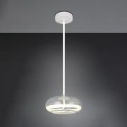 LED-hængelampe Tarsia, hvid mat, Ø 40 cm, glas