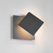 LED-væglampe Mio, sort mat, bredde 18 cm, metal