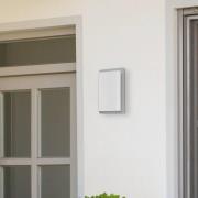 Sensor-udendørs væglampe 059, stål, opalglas, 29 cm, IP44, E27