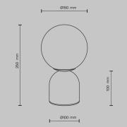 Maytoni bordlampe Tavo, beige, sten/glas, højde 25 cm