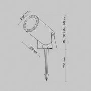 Maytoni LED-spot med jordspyd Bern, grafit, Ø 13 cm, IP65