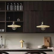 Globen Lighting Hængelampe COBBLER, creme/gammel messing Ø 25 cm