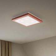 Loftlampe Tally, bredde 42 cm, terrakotta, træ, E27