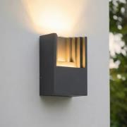 Lindby udendørs LED-væglampe Aurali, 1 lyskilde, sort, IP65