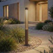 Lindby LED-gadelampe Fjorya, højde 60 cm, brun, IP65