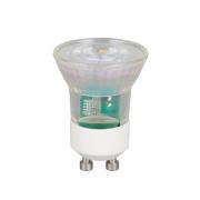 LED-reflektorpære mini, GU10, 4 W, 4.000 K, transparent, dæmpbar