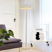 Dyberg Larsen Gulvlampe Globus, højde 150 cm, beige/messing