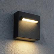 Lucande LED-vægindbygningslampe Joril, 9,4 cm, sort, IP65