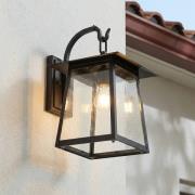 Lucande udendørs væglampe Xavon, sort, lygte, E27, IP44