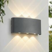 Lindby udendørs LED-væglampe Ithan, 3 lyskilder, antracit, 17 cm