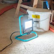 Udendørs LED-spot Avelar, sort/turkis Bredde 32 cm Metal