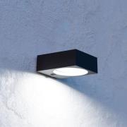 Darfano solcelledrevet LED-udendørs væglampe, sort, bredde 14 cm
