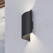 Montarello udendørs LED-væglampe, sort, højde 27 cm, metal