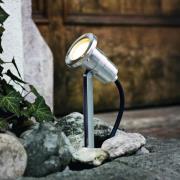 LED-spot med jordspyd Nema, stålfarve, 24 cm, stål