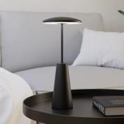 Piccola LED-batterilampe, sort, højde 28 cm, metal, IP54