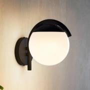 Udendørs væglampe Prata Vecchia, sort, højde 26 cm, metal