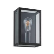 Udendørs væglampe Alamonte-Z, sort, højde 26 cm, E27-smart