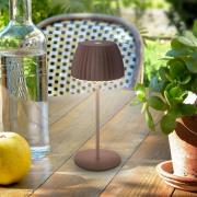 LED-batteridrevet bordlampe Brilo unplugged Riffle, 20 cm, umbrasand