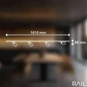 Skinnesystem startpakke, sort, længde 150 cm, 4 x GU10