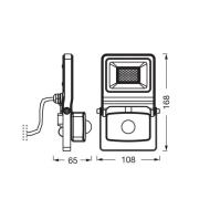 OSRAM udendørs spotlampe ENDURA FLOOD, hvid, sensor 20 W 830 IP44