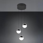 LED-hængelampe Senta, kromfarvet, Ø 25 cm, 4 lyskilder, 4.000 K.