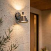 Lucande LED-udendørs væglampe Tabena, mat sort, IP44, CCT