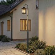 Lindby udendørslampe Zayn, sort, 1 lyskilde, højde 220 cm, IP65