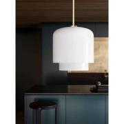 Pendellampe Megumi, Ø 28 cm, messing/opal