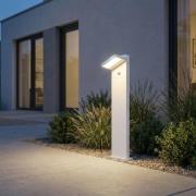 Lucande LED-gadelampe Silvan, hvid, 100 cm, sensor, IP54