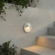 Lindby LED-vægindbygningslampe Alune, hvid, rund, Ø 8 cm, IP65
